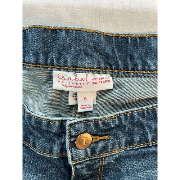 Isabel Maternity Midi Shorts, Size 8, Jean Shorts - Picture 6 of 6